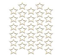 FRCOLOR 100pcs Rustic Wooden Star Slices for DIY Crafts with Smooth Blank Surface, Beige Wood Material, for Crafting and Study Room Decorations
