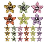 FRCOLOR 100pcs Wooden Sewing Buttons Flower Modeling Buttons Poplar Board Material Assorted Color Creative Decorative Effect Easy to Sew for DIY Holiday Atmosphere