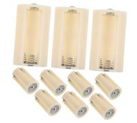 FRCOLOR 10pcs Aa Battery Holder Adapter Box with 3 Slots and Spring Clip Plastic and Alloy Parallel Battery Converter for Outdoor Trips and DIY Electronics