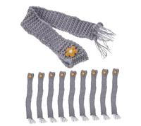 FRCOLOR 10pcs Adjustable Mini Scarf Kawaii Decorative Scarf for Dolls Wine Bottles Accessories Cute Grey Knit Design for DIY Projects Miniature Touch