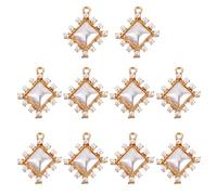 FRCOLOR 10pcs Alloy Charms Hand Made Hair Ornaments Creative Delicate Design with Pearl Crystal Fine Grinding Processing for Keychain and Anklet Accessories