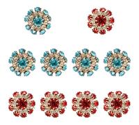 FRCOLOR 10pcs Alloy Rhinestone Buttons with Hole Design for Sewing Clothes and Dresses, Sturdy Decorative Buttons for DIY Craft Projects and Making