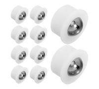 FRCOLOR 10pcs Ball Transfer Units Caster Wheels Bearing Rollers 360 Degree Rotation Smooth Rolling Floor Protection Stainless Steel Engineering Plastic for Industrial Applications