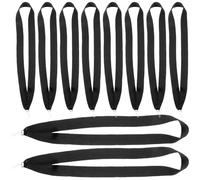 FRCOLOR 10pcs Black Polyester Medal Lanyards with Secure Hook for Sporting Events and Rewards, Easy to Put and Take Off Award Neck Ribbons for Anyone Winning Matches Or Making Progress