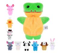 FRCOLOR 10pcs Cartoon Animal Finger Puppets for Soft Interactive Storytelling Hand Puppets Adorable Plush for Boys for Playtime Bedtime Stories