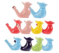 FRCOLOR 10pcs Cartoon Ceramic Water Bird Whistles Fun Noise Maker for Parties Schools and Travel Develop Attention Music Cognition