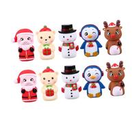 FRCOLOR 10pcs Christmas Finger Puppets Hand Puppet Cartoon Characters for Storytelling Role Play Safe PVC Material Interactive Family Fun
