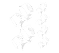 FRCOLOR 10pcs Clear Acrylic Aquarium Plant Holder and Red Worm Feeder with Sturdy Suction Cups Small Oval and Round Fish Tank Bowls for Aquatic Plant Cultivation and Fish Feeding