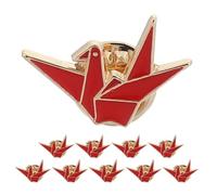 FRCOLOR 10pcs Creative Origami Crane Brooches Cute Alloy Badge for Clothes Bags Hats Versatile Fashion Accessory for Women for Casual Formal Occasions