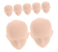 FRCOLOR 10pcs DIY Doll Heads for Makeup Practice Plastic Doll Heads with Realistic Eye Openings Smooth Surface Craft No Eye Socket Design