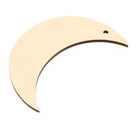 FRCOLOR 10pcs DIY Wooden Moon Shape Slices 10cm X 3.5mm Unfinished Blank Wooden Chips for Crafting and Home Decoration