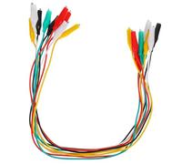 FRCOLOR 10pcs Dual-ended Alligator Clip Test Leads Wire Set with Insulated Micro Clips 5 Colors for Electrical Testing, Circuit Connection, and Automotive Repair