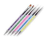 FRCOLOR 10Pcs Dual-ended Nail Dotting Pen Brushes UV Gel Pen for Nail Art Fine Detail Liner Tools for DIY Designs Lightweight and Portable for Professional and Personal Manicure