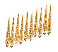 FRCOLOR 10pcs Fake Finger Nails Long Halloween Cosplay Props Nail Cover Decors for Chunky Glitter Soft Gel Full Cover