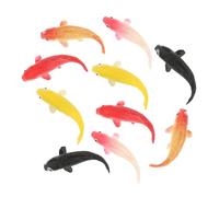 FRCOLOR 10pcs Fancy Carp Artificial Fish Compact Aquarium Decor Yellow Red Silver and Black Non Fading Simulated Fish Safe for Aquatic Animals