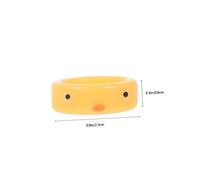 FRCOLOR 10Pcs Finger Rings Cute Little Finger Rings for Women Durable Lightweight Stackable Accessories with Adorable Yellow White Chick Design