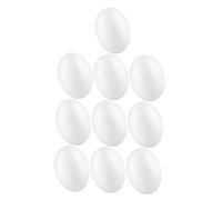 FRCOLOR 10pcs Foam Fake Eggs for DIY Crafting and Easter Decoration Realistic Chicken Egg Models for Home Kitchen Farmhouse Desktop Decor and Lifelike