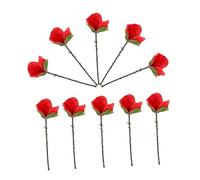 FRCOLOR 10pcs Folding Rose Trick Silk Rose Gimmicks for Stage Shows Parties Home Performances Transforming Designs for Astonishing Illusions