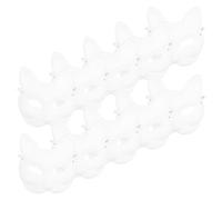 FRCOLOR 10pcs Fox Mask Blank for Halloween DIY Paintable Masquerade Cosplay Dress Up Masks for Adults Creative Crafting Fun with Safe Paper Materials