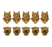 FRCOLOR 10pcs Golden Alloy Hair Beads for Braids with Retro Antique Finish and Comfortable Edges, Eye-catching Dreadlock Jewelry Suitable for Men and Women Hair Accessories
