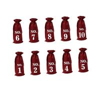 FRCOLOR 10Pcs Jute Wine Bottle Bags Set with Numbers Durable Multi Color Wine Pouches for Wedding Party Decorations and Packaging
