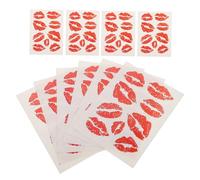 FRCOLOR 10pcs Lip Kiss Temporary Tattoos Stick on Lip Tattoo Waterproof Pvc Red Unique Design for Kids Girls Birthday Party Decorations