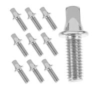 FRCOLOR 10pcs M6 Drum Screws Set Silver-plated Iron Fine Polishing for Easy Installation Sturdy Replacement Drum Set Parts for Professional Drummers and Beginners