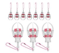 FRCOLOR 10pcs Mini Claw Machine Pendants Colorful Plastic Grabbing Claw Charms for Keychain and Bag Decoration Accessories Lightweight Gripper Pendant with Chain