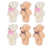 FRCOLOR 10pcs Mini Plush Bear Keychain Adorable Stuffed Animal Dolls with Hanging Chains Decorative Miniature Bears for Backpack Handbag Car Accessories Cute Portable gifts for for for for for for