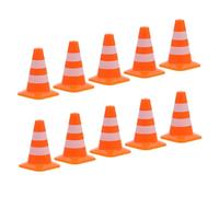 FRCOLOR 10Pcs Mini Traffic Cones Bright Roadblocks for Interactive Traffic Sign Learning DIY Sand Table Micro Landscape Accessories
