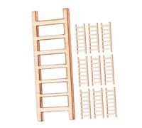 FRCOLOR 10Pcs Miniature Wooden Ladders for Dollhouse DIY Mini House Accessories Delicate Craft Step Ladder Decor for Miniature Scenes and Role Playing