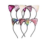 FRCOLOR 10pcs Mixed Sequin Cat Ears Headbands Metal Hair Accessories for Women and Girls for Parties Costumes and Dress-Up
