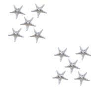 FRCOLOR 10pcs Natural Sea Star Ornaments Ocean Themed Decor for Home Parties Crafts for Wedding Beach Parties and Living Decorations Unique Coastal Accents Random Style