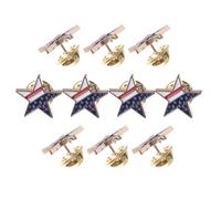 FRCOLOR 10pcs Patriotic Brooch American Flag Five Pointed Star Badge for Independence Day Celebrations Parades Parties Everyday Wear Stylish Accessory for All Occasions