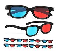 FRCOLOR 10pcs Red Blue Lens 3d Glasses Plastic Anaglyph Movie Glasses for Home Theater Tv Computer Monitors Boys and Girls Viewing