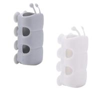 FRCOLOR 10pcs Shower Head Seat Showerhead Holder Plastic White No Drilling Detachable Wear-Resistant Self-Priming Installation for Bathroom