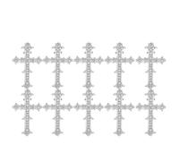 FRCOLOR 10pcs Silver Metal Cross Duckbill Hair Clips with Rhinestone Sparkle, Strong Grip Alligator Hairpins for Evening, Church, and Party Hair Styling