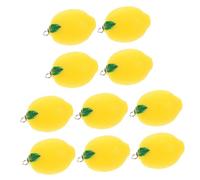 FRCOLOR 10pcs Simulated Lemon Pendant Lemons Charm for Diy Craft Artificial As Realistic Fake Fruit for Jewelry Making and Fruit Keychain