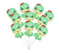 FRCOLOR 10pcs Snake Shaped Foil Balloons Year Snake Party Decorations for Year Birthday Shower Festival Animal Theme Green Balloon