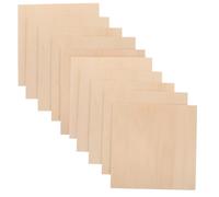 FRCOLOR 10pcs Unfinished Basswood Sheets 100x100x3mm Thin Wood Boards for DIY Crafts Drawing Pyrography Wood Slices for Handmade Woodworking Projects and Home Decor