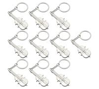 FRCOLOR 10pcs Vintage Instrument Keyrings Featuring Artistic Zinc Alloy Mini Violin Pendants, Stylish Music Symbol Key Chains with Delicate Contours, for Bag Decor and Party Keyring Accent