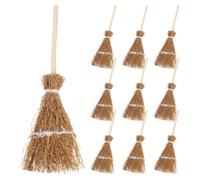 FRCOLOR 10pcs Witch Broom Hair Clips Handmade Creative Barrettes Comfortable Hair Stylist Essentials in Khaki for Everyday Styling and Halloween Party Accessories