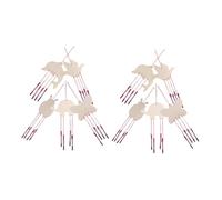 FRCOLOR 10pcs Wooden Wind Chime Craft Kit for DIY Animal Shapes Dove Elephant Butterfly Dolphin Ladybug Weatherproof Natural Decor Easy Assembly Parent Art Activity for Birthday and