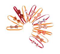 FRCOLOR 11pcs Adjustable Halloween Pet Bow Tie with Pumpkin and Maple Leaf Designs Soft Comfortable Collar Neckties for Cats and Puppies Festive Autumn Party Decoration