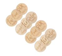 FRCOLOR 12 pcs Double Sided Wooden Monthly Discs for Growth Cards for Boys Safe Smooth Surface for Cherishing Every Developmental Stage