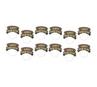 FRCOLOR 12 Pcs New Year's Day Headband Christmas Hair Hoop Accessories Happy New Year Headwear Inflatable Headband Holiday Party Headband 2023 New Year Headband Glitter Headband Cap Paper
