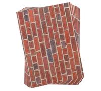 FRCOLOR 12 Sheets Scale Miniature Dollhouse Brick Wallpaper Self-adhesive Peel and Stick Wall Cladding Realistic Red Brick Texture for DIY Dollhouse Decoration Flexible and Easy to Trim