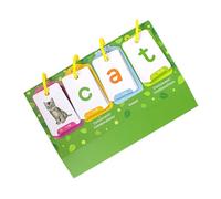 FRCOLOR 129pcs Visual Word Learning Flash Cards and Letter Flashcards for Preschool Early Education Desktop Stand and Rings Montessori Educational Language Learning Set for Parent-child Interaction