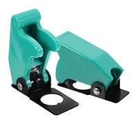 FRCOLOR 12mm Green Toggle Switch Dustproof Cover Cap 2pcs, Toggle Switch Guard Plate Protector for Industrial Electrical Use, Anti-accidental Flip Safety Shield