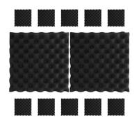 FRCOLOR 12pcs Acoustic Panel Sound Insulation Polystyrene Foam Noise Absorption Mat for Recording Studios and Offices Black Soundproofing Acoustic Blanket